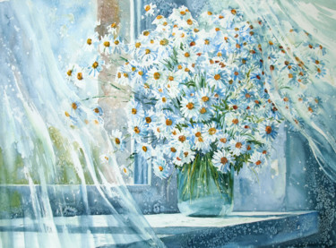 Картина под названием "Sunny morning" - Roza Savinova, Подлинное произведение искусства, Акварель