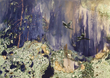 Картина под названием "Ancient Land" - Roza Savinova, Подлинное произведение искусства, Монотип