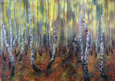 Картина под названием "Rustle of leaf fall" - Roza Savinova, Подлинное произведение искусства, Пастель