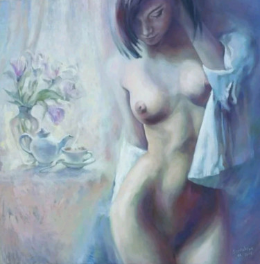 Painting titled "Fata Morgana" by Svetlana Savitskaya, Original Artwork, Oil Mounted on Wood Stretcher frame