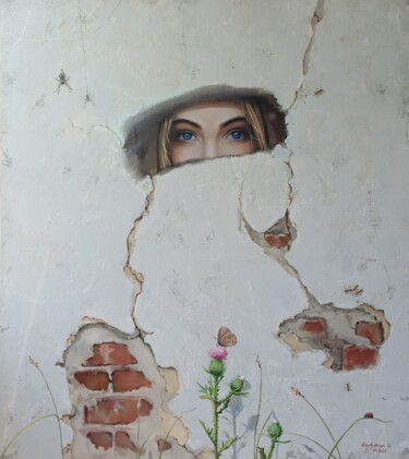 Painting titled "Прозрение" by Svetlana Savitskaya, Original Artwork, Oil Mounted on Wood Stretcher frame