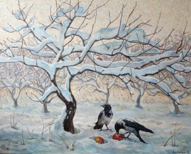 Картина под названием "В зимнем саду" - Svetlana Savitskaya, Подлинное произведение искусства, Масло Установлен на Деревянна…