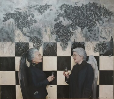 Peinture intitulée "Speaking" par Svetlana Savitskaya, Œuvre d'art originale, Huile Monté sur Châssis en bois