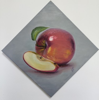 Peinture intitulée "Яблуко/Apple" par Vira Savka, Œuvre d'art originale, Huile Monté sur Châssis en bois