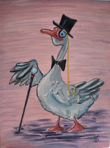 "Cheerful geese 6" başlıklı Tablo Vira Savka tarafından, Orijinal sanat, Petrol