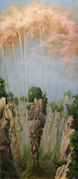 Картина под названием "Арки на скалах" - Евгений Меркулов, Подлинное произведение искусства, Масло