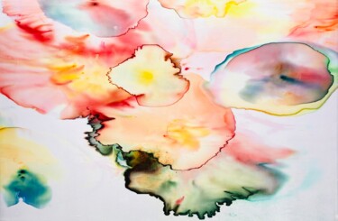 Pintura intitulada "Pétales de fleur" por Sayaka Asai, Obras de arte originais, Tinta