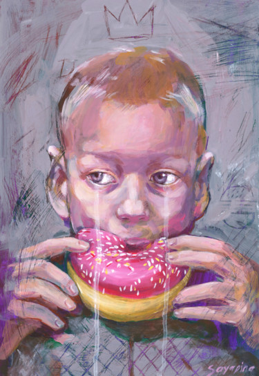 Painting titled "When sweets are not…" by Elena Sayapina, Original Artwork, Acrylic