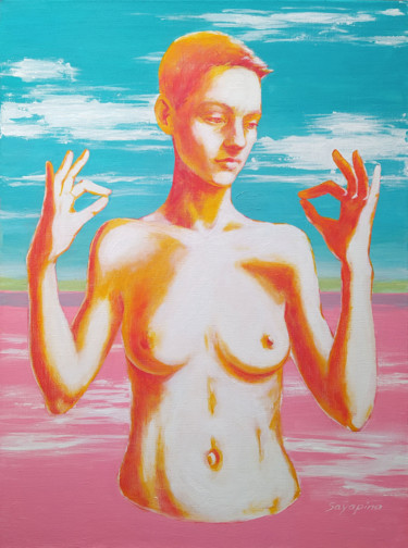 Peinture intitulée "Сalming of passion" par Elena Sayapina, Œuvre d'art originale, Acrylique