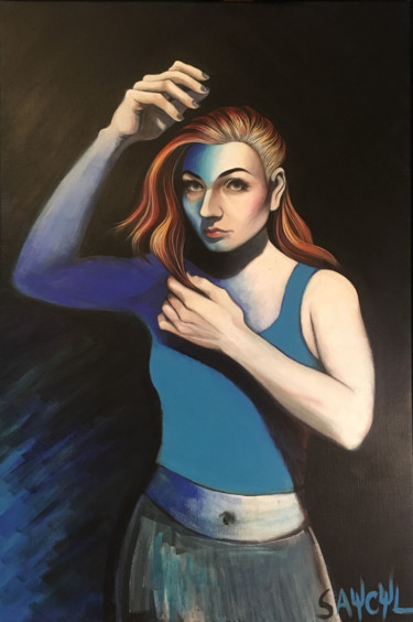 Ζωγραφική με τίτλο "Saycyl Blue Wilma 2…" από Saycyl, Αυθεντικά έργα τέχνης, Ακρυλικό