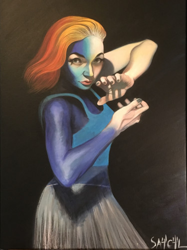 Peinture intitulée "Saycyl Blue Wilma 3…" par Saycyl, Œuvre d'art originale, Acrylique