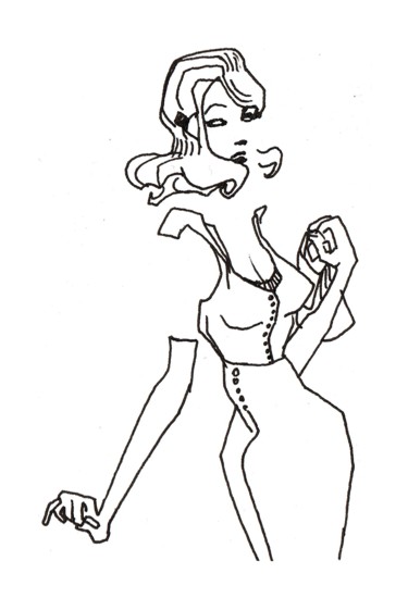 Drawing titled "femme-38" by Saycyl, Original Artwork, Marker