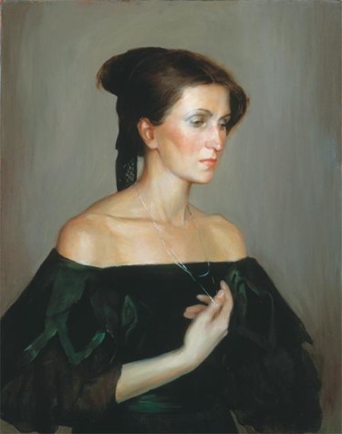 Painting titled "Женский портрет" by Saida Afonina, Original Artwork, Oil