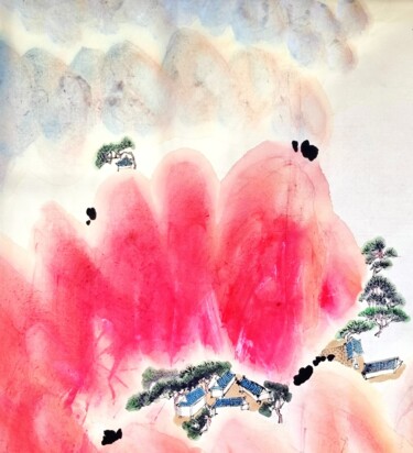 Pintura intitulada "Autumn energy in th…" por Sungbum Cho, Obras de arte originais, Aquarela