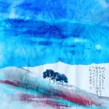 Peinture intitulée "Open the sky" par Sungbum Cho, Œuvre d'art originale, Aquarelle Monté sur Panneau de bois