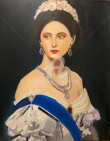 Painting titled "Charlotte the Empre…" by Saeed Bagsair, Original Artwork, Oil