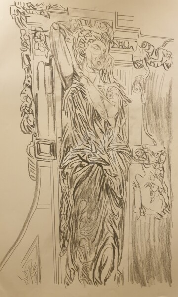 Aphrodite Dessin intitulée "Aphrodite" par Saeed Bagsair, Œuvre d'art originale, Fusain