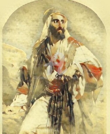 Digitale Kunst mit dem Titel "The Bidwen Man" von Saeed Bagsair, Original-Kunstwerk, Digitale Malerei
