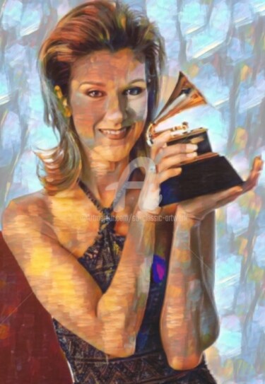 Digitale Kunst mit dem Titel "Celine Dion Awards" von Saeed Bagsair, Original-Kunstwerk, Digitale Malerei