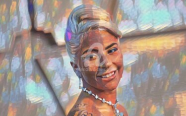 Arts numériques intitulée "Lady Gaga smile" par Saeed Bagsair, Œuvre d'art originale, Peinture numérique