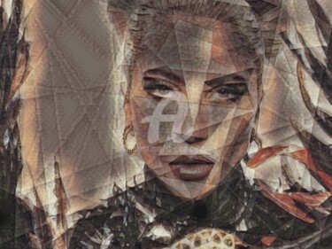 Arts numériques intitulée "Lady Gaga glamorius…" par Saeed Bagsair, Œuvre d'art originale, Peinture numérique