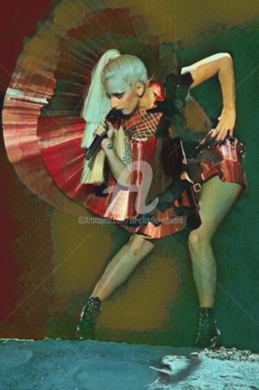 Arts numériques intitulée "Lady Gaga melody" par Saeed Bagsair, Œuvre d'art originale, Peinture numérique
