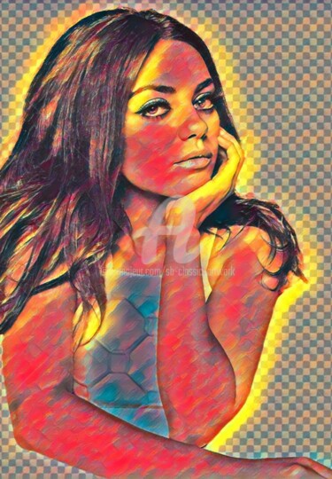 Arts numériques intitulée "Ms.Mila Kunis magic…" par Saeed Bagsair, Œuvre d'art originale, Peinture numérique