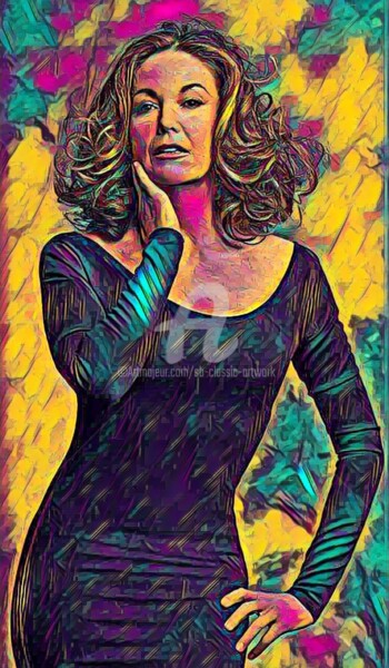 Digital Arts titled "Diane Lane glamorou…" by Saeed Bagsair, Original Artwork, Digital Painting