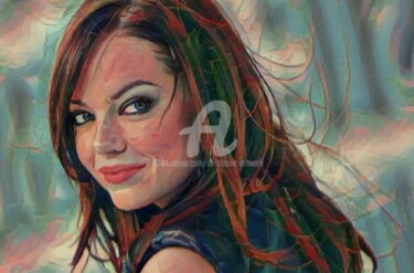 Digital Arts titled "Emma Stone Lovely l…" by Saeed Bagsair, Original Artwork, Digital Painting