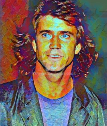 Arts numériques intitulée "Mel Gibson Youth" par Saeed Bagsair, Œuvre d'art originale, Peinture numérique