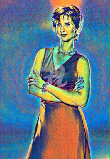 Digital Arts titled "Cynthia Nixon glamo…" by Saeed Bagsair, Original Artwork, Digital Painting
