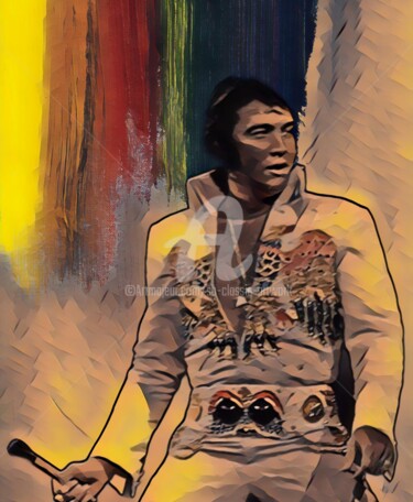 Grafika cyfrowa / sztuka generowana cyfrowo zatytułowany „Elvis Presley” autorstwa Saeed Bagsair, Oryginalna praca, Malarstw…