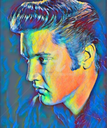 Arte digital titulada "Elvis Presley charms" por Saeed Bagsair, Obra de arte original, Pintura Digital