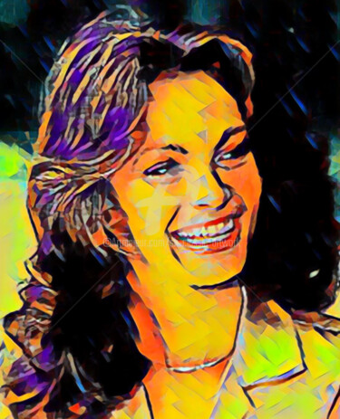 Digitale Kunst mit dem Titel "Jaclyn Smith" von Saeed Bagsair, Original-Kunstwerk, Digitale Malerei