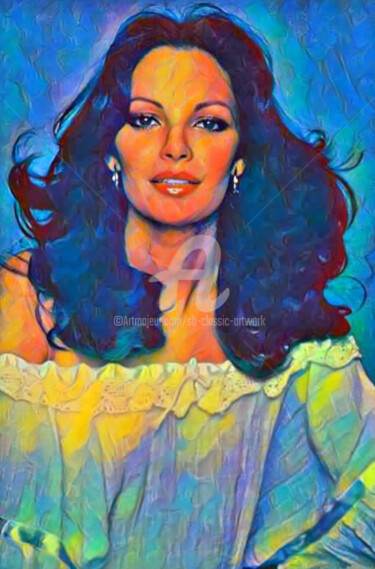 Digitale Kunst mit dem Titel "Jaclyn Smith charms" von Saeed Bagsair, Original-Kunstwerk, Digitale Malerei