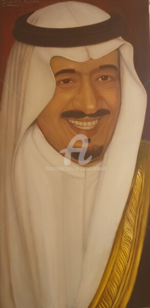 Malerei mit dem Titel "KING OF ARABIA" von Saeed Bagsair, Original-Kunstwerk, Öl