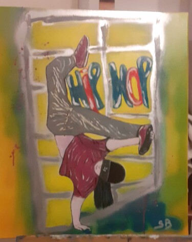 Painting titled "Hip Hop" by Sb, Original Artwork, Acrylic Mounted on Wood Stretcher frame
