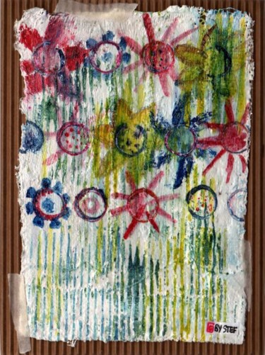 Peinture intitulée "Fleurs des champs" par Stef B, Œuvre d'art originale