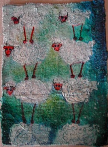 Peinture intitulée "Saute moutons" par Stef B, Œuvre d'art originale