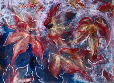 Painting titled "Autumn Leaves" by Sbboursot, Original Artwork, Acrylic