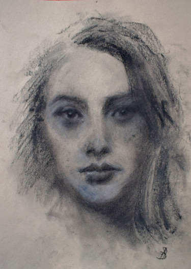 Drawing titled "Charcoal Female" by Sbboursot, Original Artwork, Charcoal