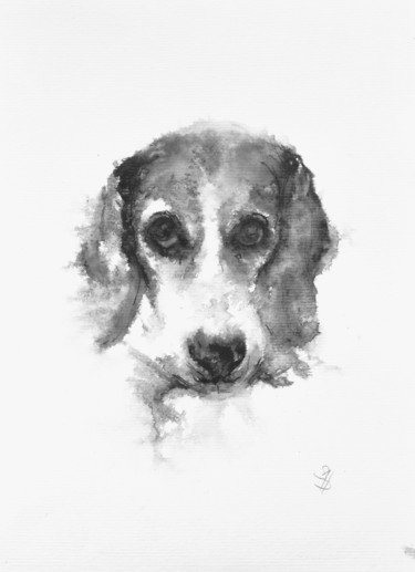 Drawing titled "Dog 2" by Sbboursot, Original Artwork, Ink