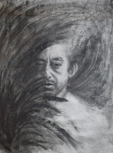 Desenho intitulada "Serge" por Sbboursot, Obras de arte originais, Carvão