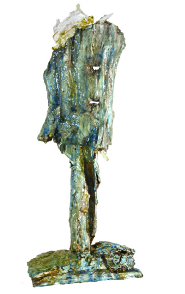 Skulptur mit dem Titel "Mask" von Sbboursot, Original-Kunstwerk, Holz