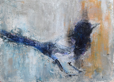 Peinture intitulée "Magpie II" par Sbboursot, Œuvre d'art originale, Acrylique