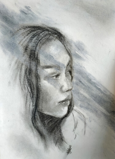 Drawing titled "Sketch VI" by Sbboursot, Original Artwork, Charcoal