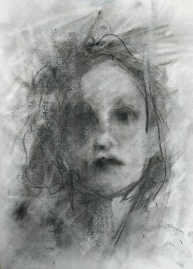 Zeichnungen mit dem Titel "Abstract Woman (sof…" von Sbboursot, Original-Kunstwerk, Kohle