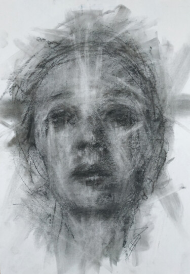 Zeichnungen mit dem Titel "Abstract Woman" von Sbboursot, Original-Kunstwerk, Kohle