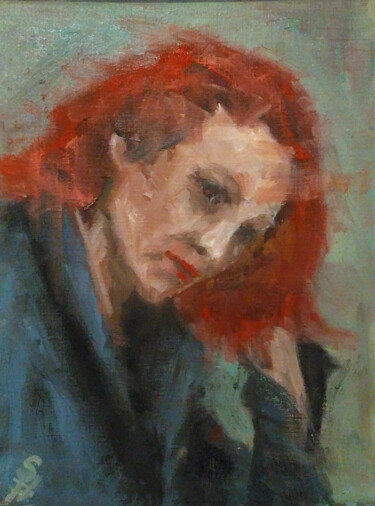 Painting titled "Female Study" by Sbboursot, Original Artwork, Oil