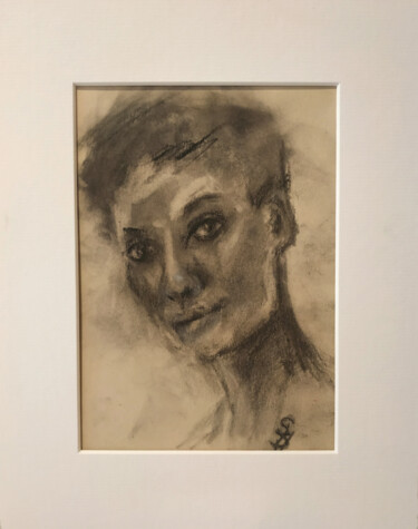Drawing titled "Hey II" by Sbboursot, Original Artwork, Charcoal